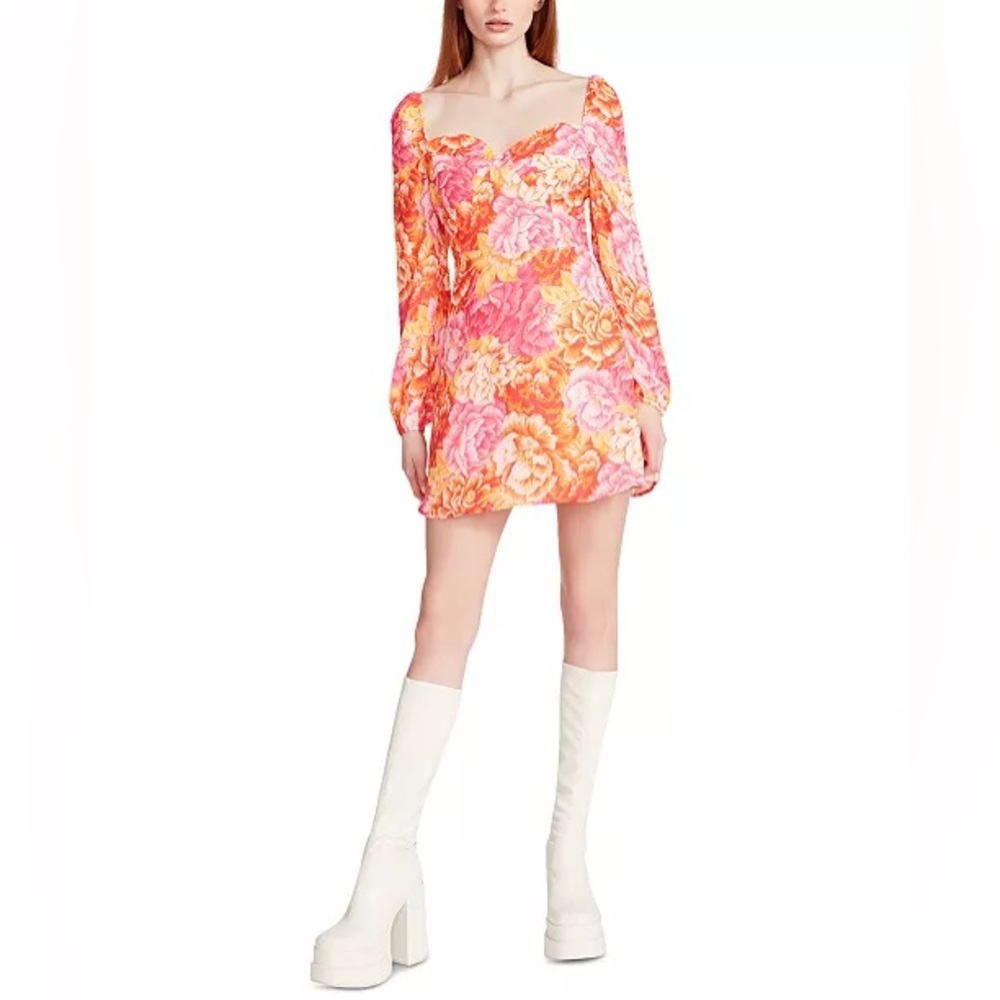 Women's Nicole Printed Sweetheart-Neck Mini Dress